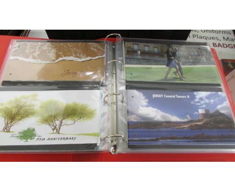 Five albums of Jersey first day covers etc.,