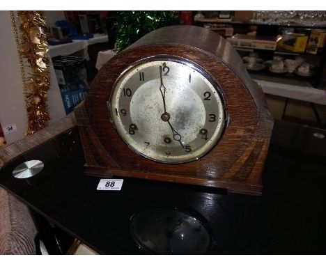 A 1930's oak Westminster chime mantle clock