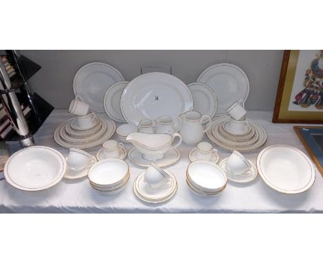 A Royal Worcester bone china 'Contessa' dinner service6 coffee cups, 3 cups, gravy boat & plate, 6 bowls, 2 tureens (no lids)