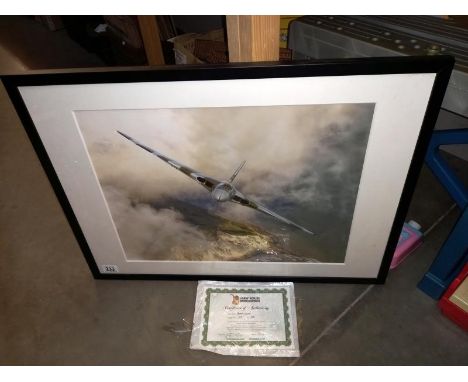 A limited edition print, Beachy Head, No; 129/558 by Andy Rouse of a Vulcan Bomber, 73cm x 53cm (COLLECT ONLY)