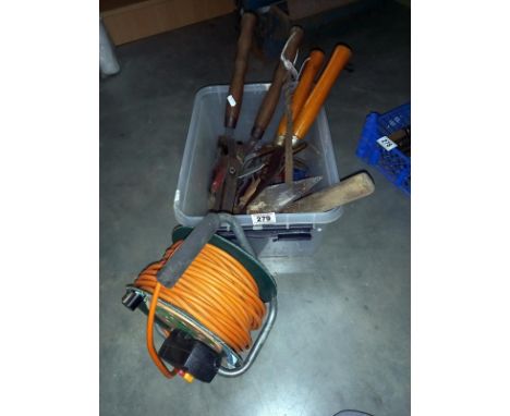 A box of tools including extension lead (COLLECT ONLY.)