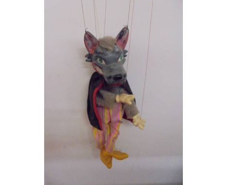 A vintage 'Big Bad Wold' string puppet.