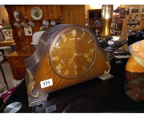 A 1930's oak Westminster chime mantle clock