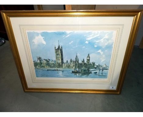 A large signed print of houses of parliament