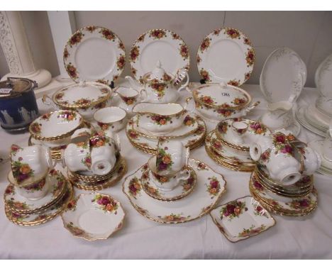 Approximately 68 pieces of Royal Albert Old Country Roses tea and dinner ware, COLLECT ONLY.Seconds1 x Tureen, 1 x pin dish, 