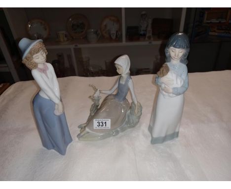 A Lladro &amp; 2 Nao figures