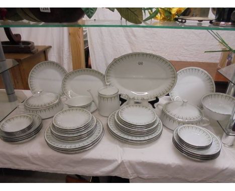 In excess of 35 pieces of Noritake Kambrook pattern dinnerware, COLLECT ONLY.2 tureens with lids, salt & pepper, 1 teapot, 1 