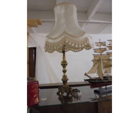 An ornate table lamp with shade. COLLECT ONLY.