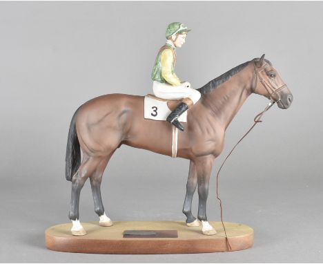 A Beswick model of Leicester Piggott on Nijinsky, Winner of Triple Crown 1970, on plinth base, bridle af 