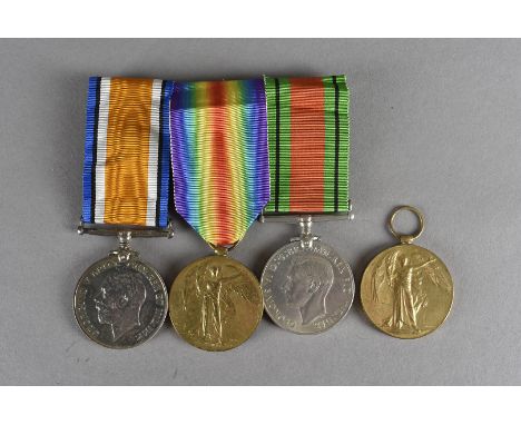 A WWI and WWII Royal Artillery medal group, comprising Victory, War and Defence medal, awarded to 121398 GNR.A.G JORDAN.R.A, 