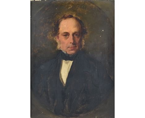 John Knight, 1803-1846, oil on board, three quarter portrait Thomas Palmer, unsigned, labels verso, 20 cm x 15 cm 