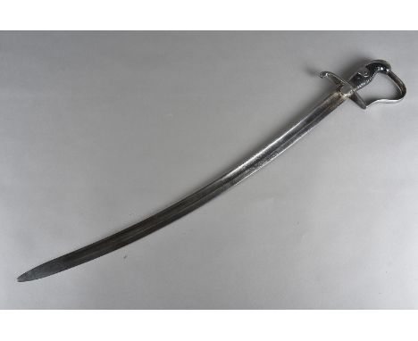 A 1796 pattern Light Cavalry sabre, with single fullered blade, spear-point tip, proof marked, stirrup hilt with grip and rou