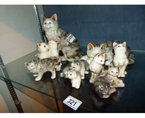 Collection of Shudehill ceramic cats 