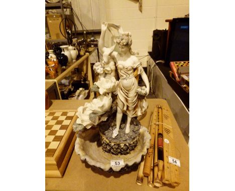 Large ceramic figural indoor water feature 