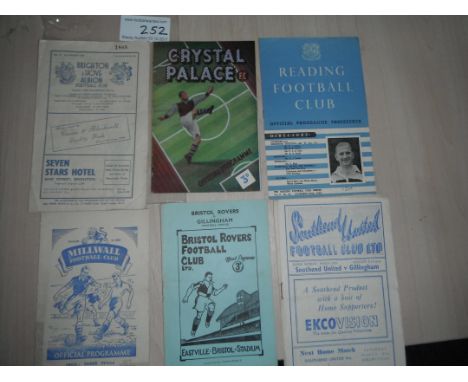 Gillingham 50/51 Away Football Programmes: From Gillinghams first season in the league there are aways at Bristol Rovers Brig