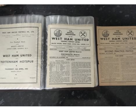 West Ham Home Football Programmes 52/53: Probably complete of all first team matches including 2nd practice match, 1st and 2n