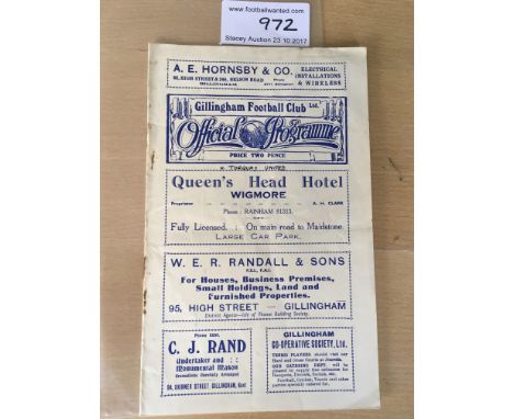 36/37 Gillingham v Torquay United Football Programme: Dated 20/3/1937 in good condition with some light rust marks but staple