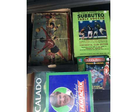 Football Games: Includes a 1950s Europa cup metal game, Subbuteo with 4 teams, Subbuteo urban edition and more. 