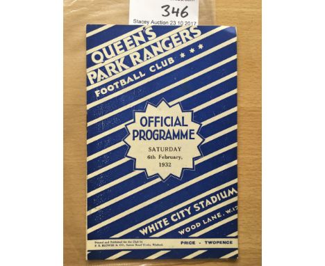 31/32 QPR v Mansfield Town Football Programme: Mansfields first season in the League. Excellent condition programme dated 6/2