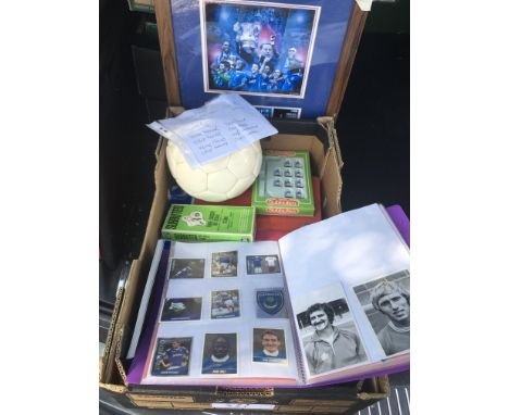 Portsmouth Football Memorabilia Box: Includes many autographs with some from 49/50, programmes, Subbuteo teams, tickets and m