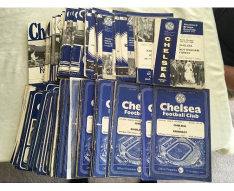 Chelsea Home Football Programmes: From 57/58 to 69/70 in mainly good condition of first team programmes. Over 20 from the 50s