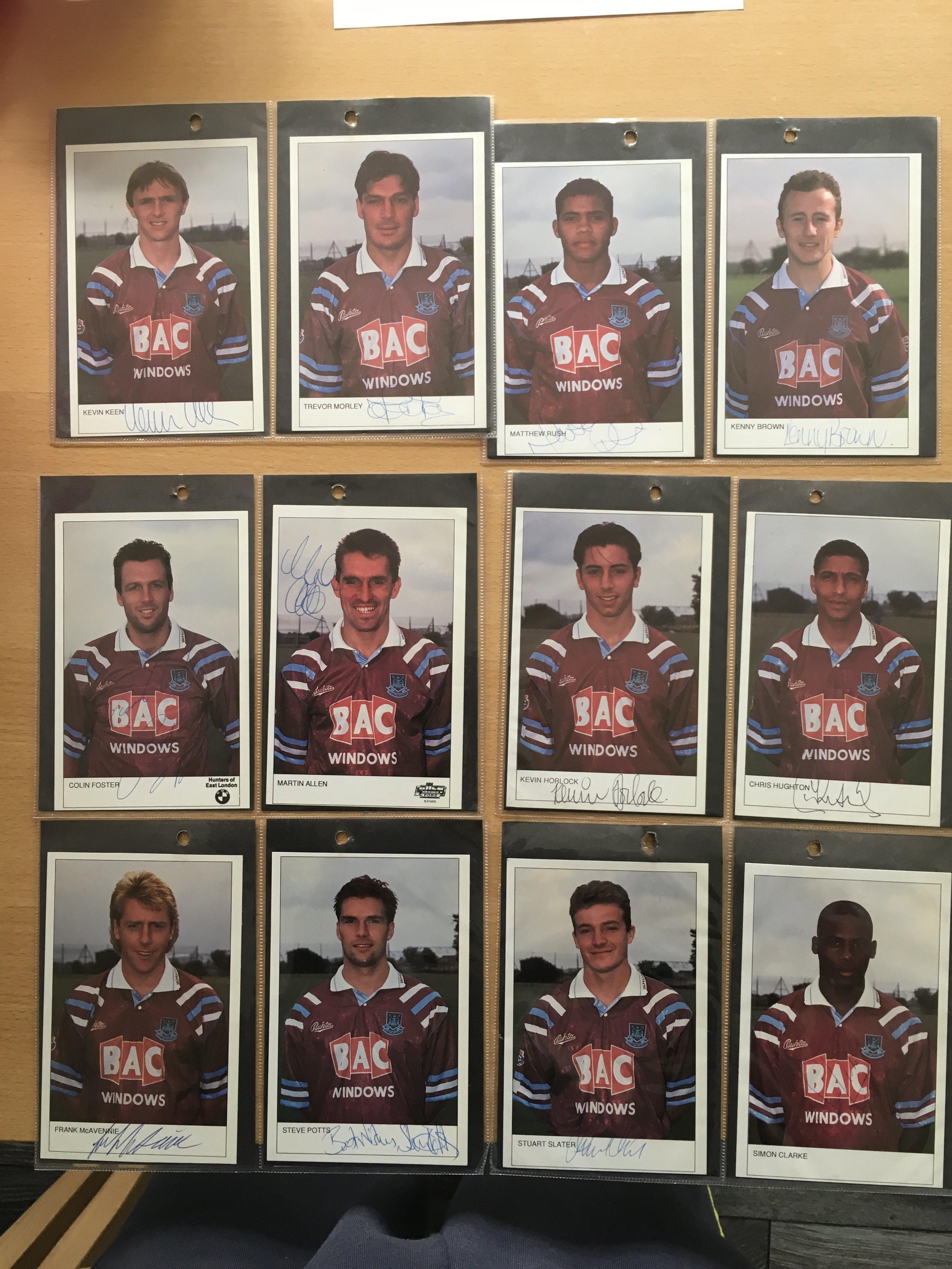 West Ham Signed Football Postcard Collection Hand signed postcards