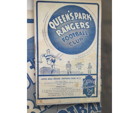 38/39 QPR Reserves v West Ham Football Programme: Dated 5/11/1938. Programme has a small piece missing on back page top corne