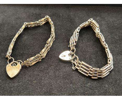 2 Silver gate bracelets