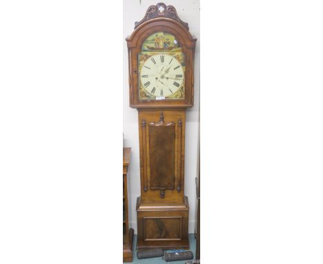 A Victorian mahogany longcase clock with painted face with Roman numerals, "Wm Marshall, Wishaw", 211cm high Condition Report