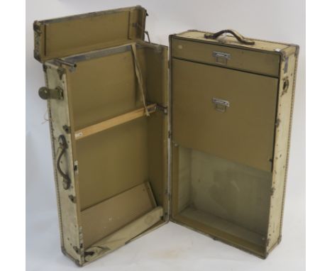 The "DREW" trunk, an early 20th Century travel trunk with fitted interior, 94cm high x 31cm wide x 52cm deep Condition Report