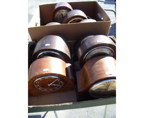Haller walnut cased striking mantle clock and eight others 