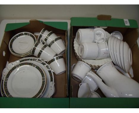 Royal Doulton Carnation H5084 pattern six place tea service and a Shelly six place tea service in two boxes 