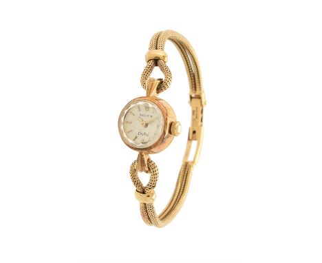 Rolex, Orchid, Ref. 9809,Lady's gold coloured bracelet watch, circa 1960Movement: Manual wind, 17 jewelsCase: Gold coloured c