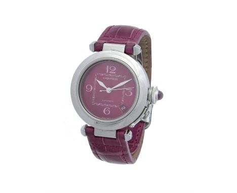 Cartier, Pasha, Ref. 2324, Mid size stainless steel wrist watch, no. 925594UF, circa 2005Movement: Cal. 049, automatic, 21 je