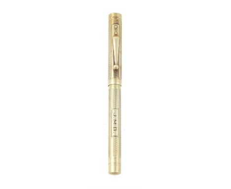 Mabie Todd & Co. New York, Swan Pen, circa 1920, the engine turned cap and barrel stamped 14k and 14ct, the barrel stamped "S