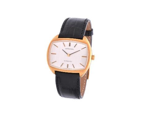 Longines, Conquest, Ref. 1011,Gold coloured wrist watch, no. 16731684, circa 1970Movement: Cal. 428, manual wind, 17 jewelsCa
