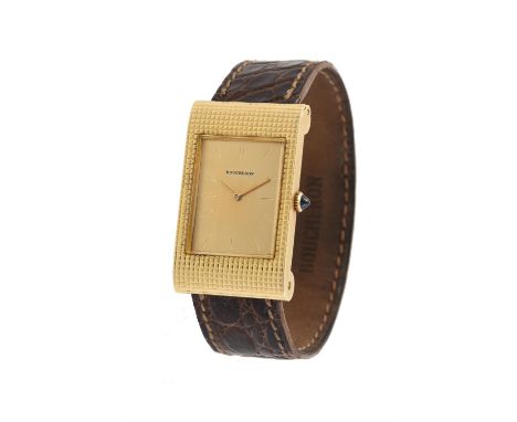 Boucheron, Reflet, Lady's gold coloured wrist watch, no. 98468, circa 1977Movement: Cal. ETA 2512, manual wind, 17 jewelsCase
