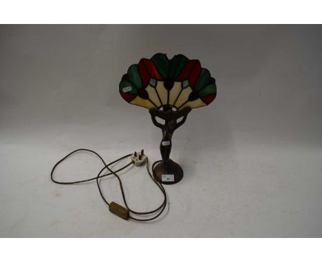 REPRODUCTION TIFFANY STYLE FIGURAL TABLE LAMP