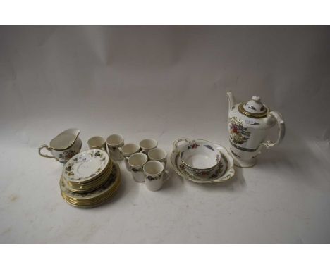 MIXED LOT ROYAL DOULTON LARCHMONT COFFEE CANS AND SAUCERS, PARAGON COFFEE SET ETC