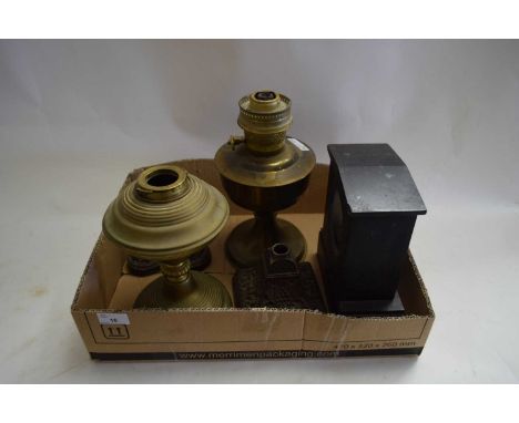 OIL LAMP BASES, MANTEL CLOCK CASE ETC