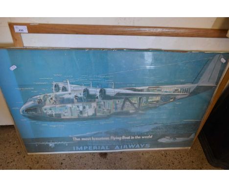 AFTER RODIN, COLOURED PRINT, AND A FURTHER IMPERIAL AIRWAYS ADVERTISING PRINT (2)