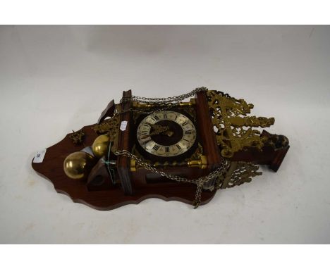 MODERN CONTINENTAL TWIN WEIGHT WALL CLOCK