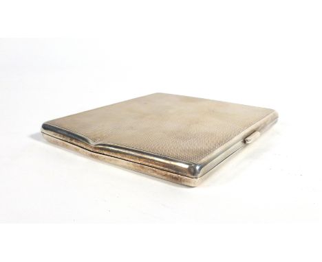A silver and parcel gilt engine turned cigarette case of rectangular form, maker WN Ltd., Birmingham 1939, 9.5 cm, 4 ozs   CO