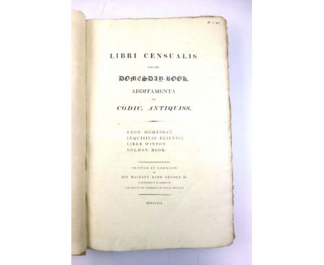 The Domesday Book in two volumes by Command Of His Majesty George III 1783 - large folio Edition. Volumes I & II. Hb. Qtr. bi