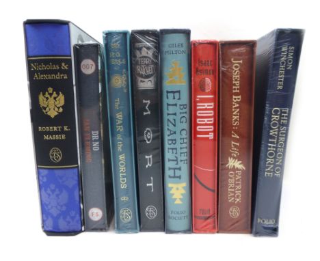 Folio Society : Asimov : I Robot; O'Brian : Joseph Banks - A Life; Winchester : The Surgeon of Crowthorne; Wells : The War of