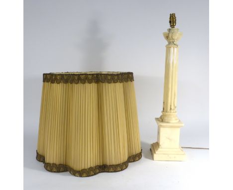 A carved marble table lamp of Neo-Classical form, h. 66 cm (excl. shade)