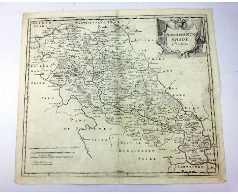 Morden R. : Northamptonshire, C.1720. Engraved map with decorative cartouche. Together with : Harrison J. : A Map of Huntingd