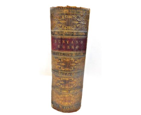 The Select Works of John Bunyan, Nd. C. 1870. Introductory notes by Maguire. Qto. Hb. Full leather binding, tree calf boards,