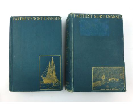 Nansen F. : Farthest North, 1897. 1st. Ed. Vols. I & II. Royal 8vo., original green cloth with gilt titling & illustration. C