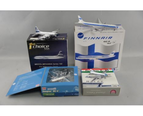 Fourteen boxed die-cast model painted planes to include, Finnair DC-8, Bristol Britannia Series 102 and Series 324, Sabena Bo